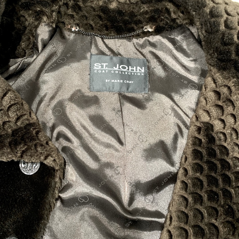 Vintage St. John by Marie Gray Fully Lined Double Breasted Faux Fur Coat - Picture 2 of 13
